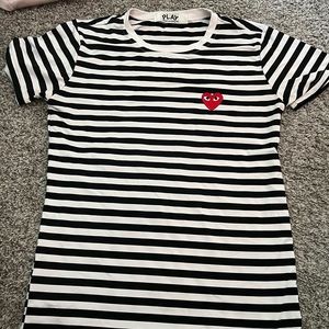 CDG stripped short sleeve tee